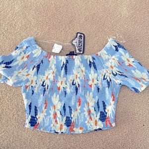 NWT ruched raglan Large crop top